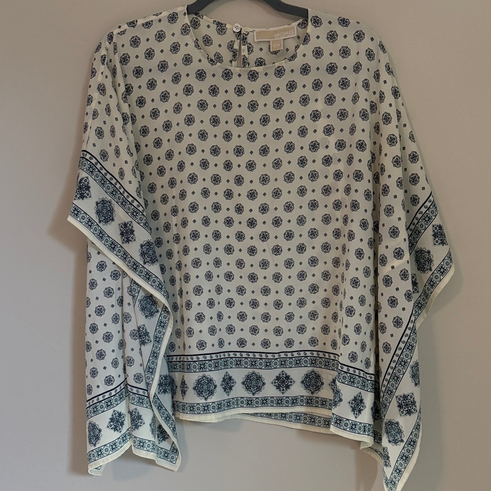 Michael Kors Navy Floral Print Tunic